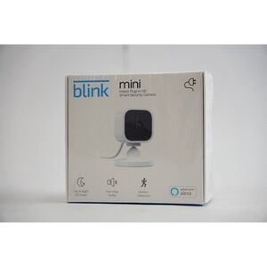 Blink Mini Smart Security Camera White 1080p HD Indoor Plug-In New Sealed